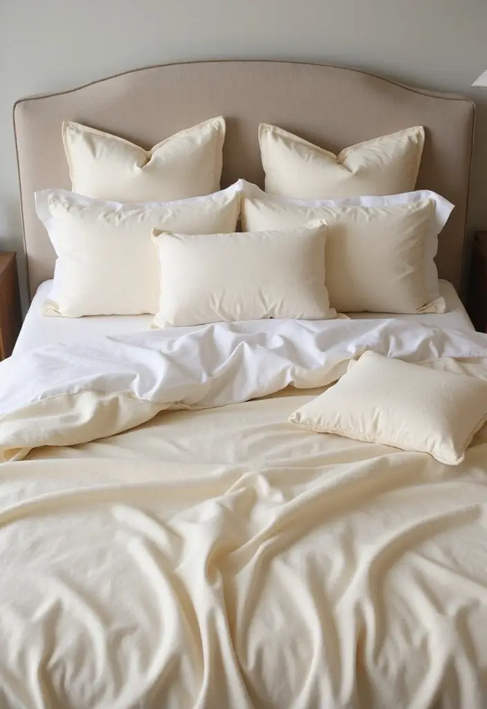 30 Cream Color Bedroom Ideas That Feel Soft, Bright & Welcoming 19 30 Cream Color Bedroom Ideas That Feel Soft, Bright & Welcoming - 18. Cream Color Bedding Sets