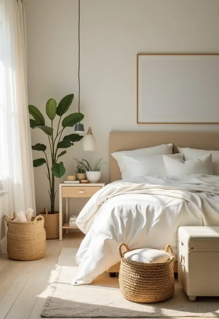 30 Cream Color Bedroom Ideas That Feel Soft, Bright & Welcoming 21 30 Cream Color Bedroom Ideas That Feel Soft, Bright & Welcoming - 20. Cream Color Storage Solutions