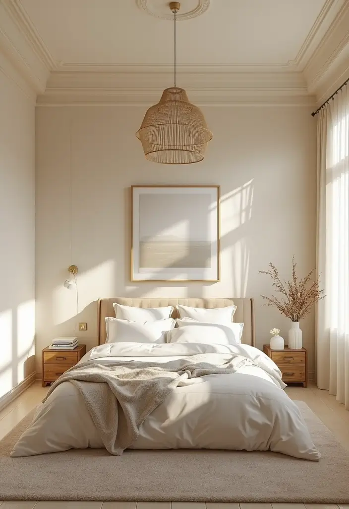 30 Cream Color Bedroom Ideas That Feel Soft, Bright & Welcoming 28 30 Cream Color Bedroom Ideas That Feel Soft, Bright & Welcoming - 27. Cream Color Ceiling