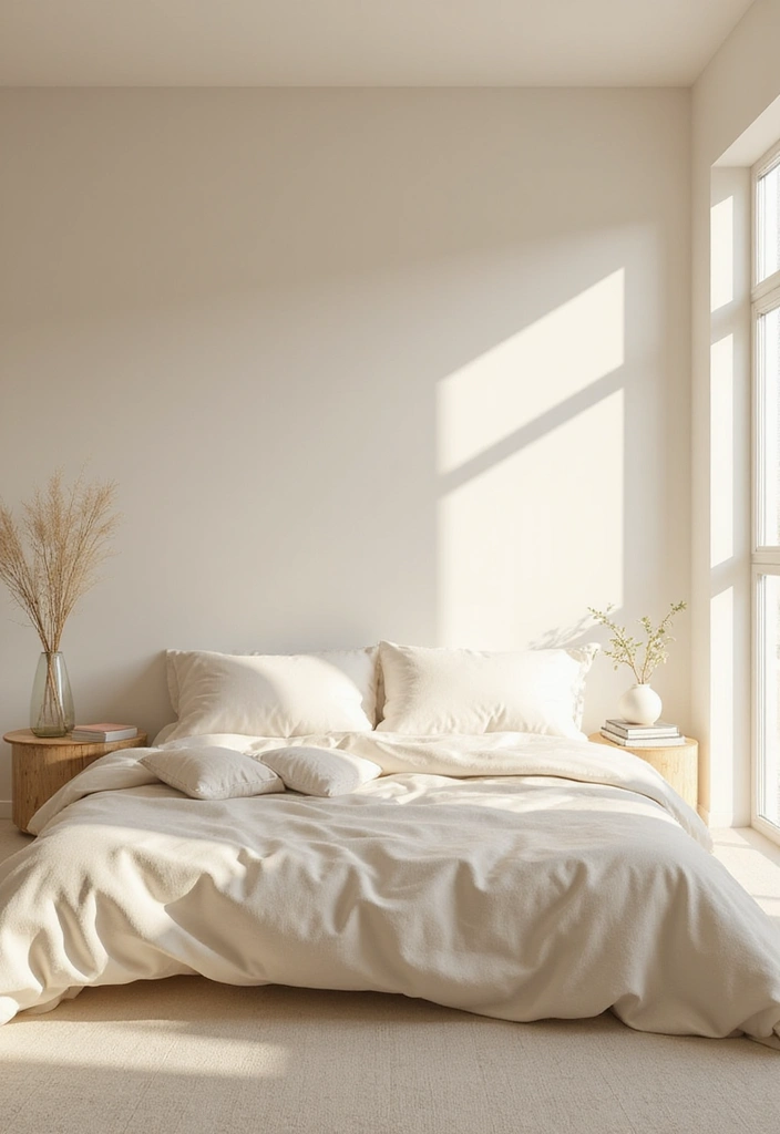 30 Cream Color Bedroom Ideas That Feel Soft, Bright & Welcoming 8 30 Cream Color Bedroom Ideas That Feel Soft, Bright & Welcoming - 7. Minimalist Cream Decor