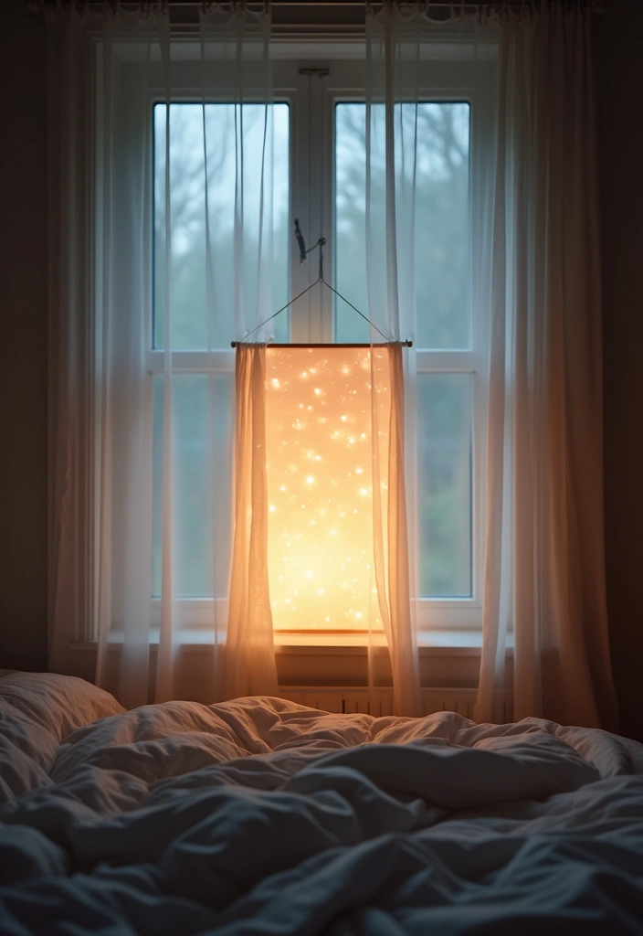 30 DIY Home Decor Easy Bedroom Craft Ideas You’ll Love Making 17 30 DIY Home Decor Easy Bedroom Craft Ideas You’ll Love Making - 16. Curtain Light Box