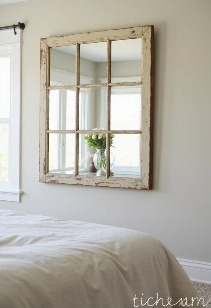 30 DIY Home Decor Easy Bedroom Craft Ideas You’ll Love Making 22 30 DIY Home Decor Easy Bedroom Craft Ideas You’ll Love Making - 21. Repurposed Window Frame Mirrors