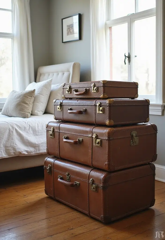 30 DIY Home Decor Easy Bedroom Craft Ideas You’ll Love Making 25 30 DIY Home Decor Easy Bedroom Craft Ideas You’ll Love Making - 24. Upcycled Suitcase Decor