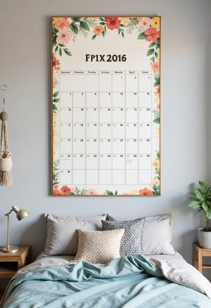 30 DIY Home Decor Easy Bedroom Craft Ideas You’ll Love Making 27 30 DIY Home Decor Easy Bedroom Craft Ideas You’ll Love Making - 26. Personalized Calendar Wall Art