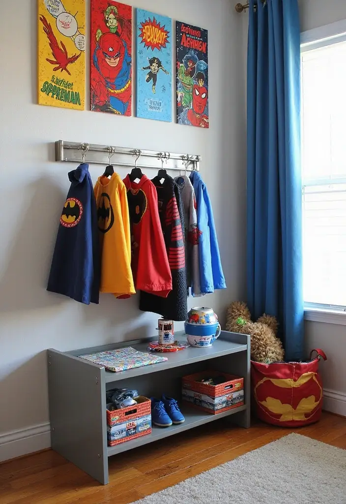 30 Marvel Bedroom Ideas Boy Rooms That Feel Heroic & Fun 12 30 Marvel Bedroom Ideas Boy Rooms That Feel Heroic & Fun - 11. DIY Superhero Costumes Corner