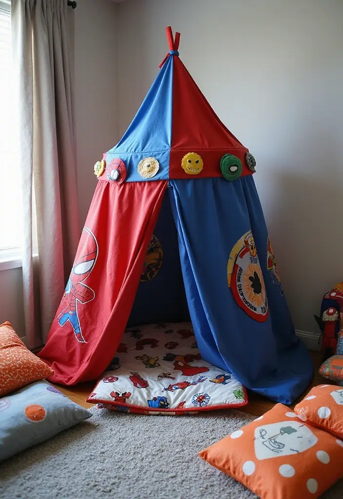 30 Marvel Bedroom Ideas Boy Rooms That Feel Heroic & Fun 16 30 Marvel Bedroom Ideas Boy Rooms That Feel Heroic & Fun - 15. Marvel-Themed Play Tent