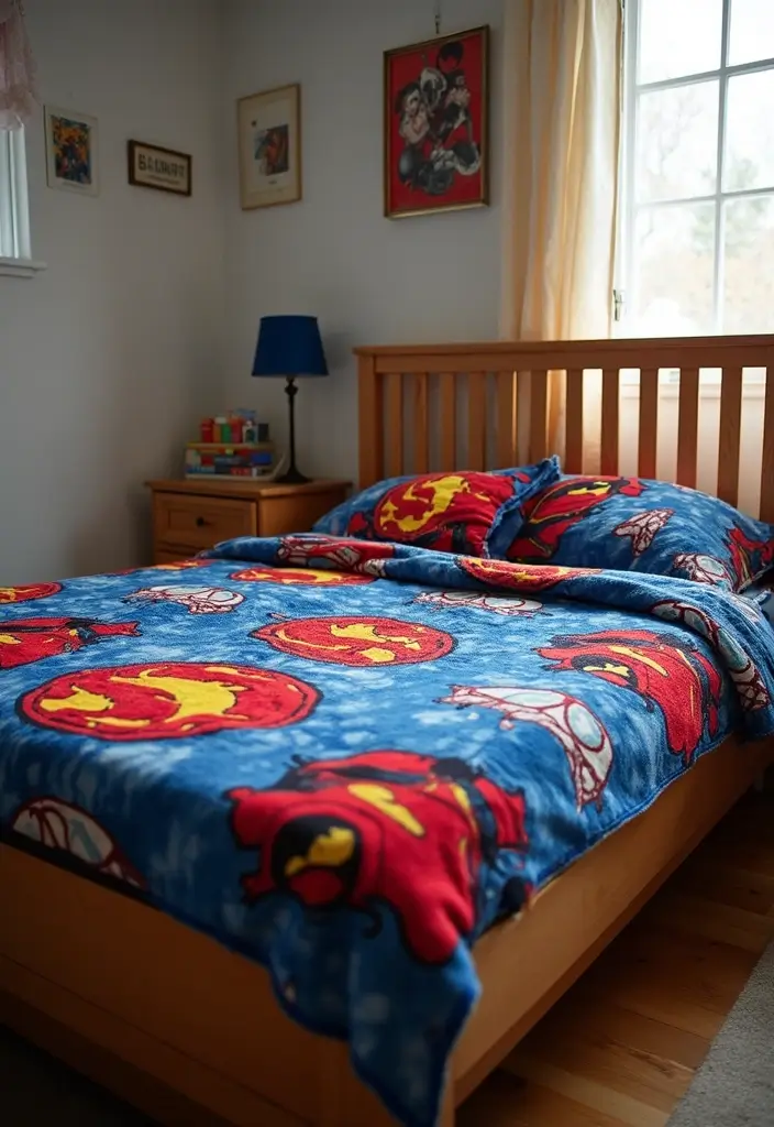 30 Marvel Bedroom Ideas Boy Rooms That Feel Heroic & Fun 22 30 Marvel Bedroom Ideas Boy Rooms That Feel Heroic & Fun - 21. Superhero-Themed Throw Blankets