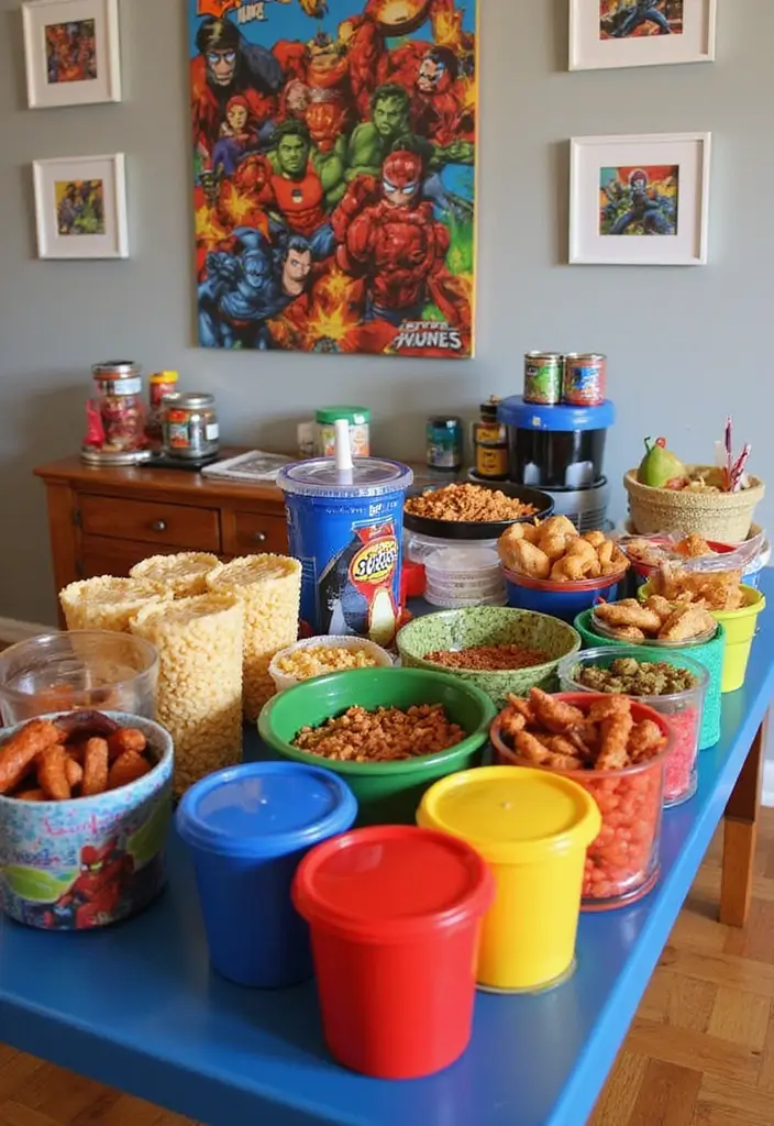 30 Marvel Bedroom Ideas Boy Rooms That Feel Heroic & Fun 26 30 Marvel Bedroom Ideas Boy Rooms That Feel Heroic & Fun - 25. Superhero-Themed Snack Station