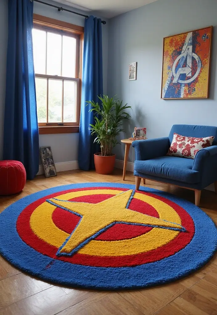 30 Marvel Bedroom Ideas Boy Rooms That Feel Heroic & Fun 6 30 Marvel Bedroom Ideas Boy Rooms That Feel Heroic & Fun - 5. Themed Rugs