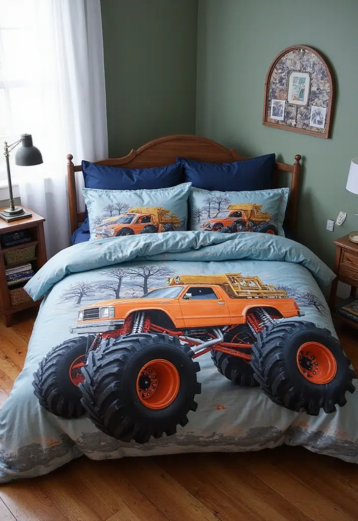 30 Monster Truck Bedroom Ideas That Kids Will Go Crazy For 2 30 Monster Truck Bedroom Ideas That Kids Will Go Crazy For - 1. Monster Truck Bedding Sets