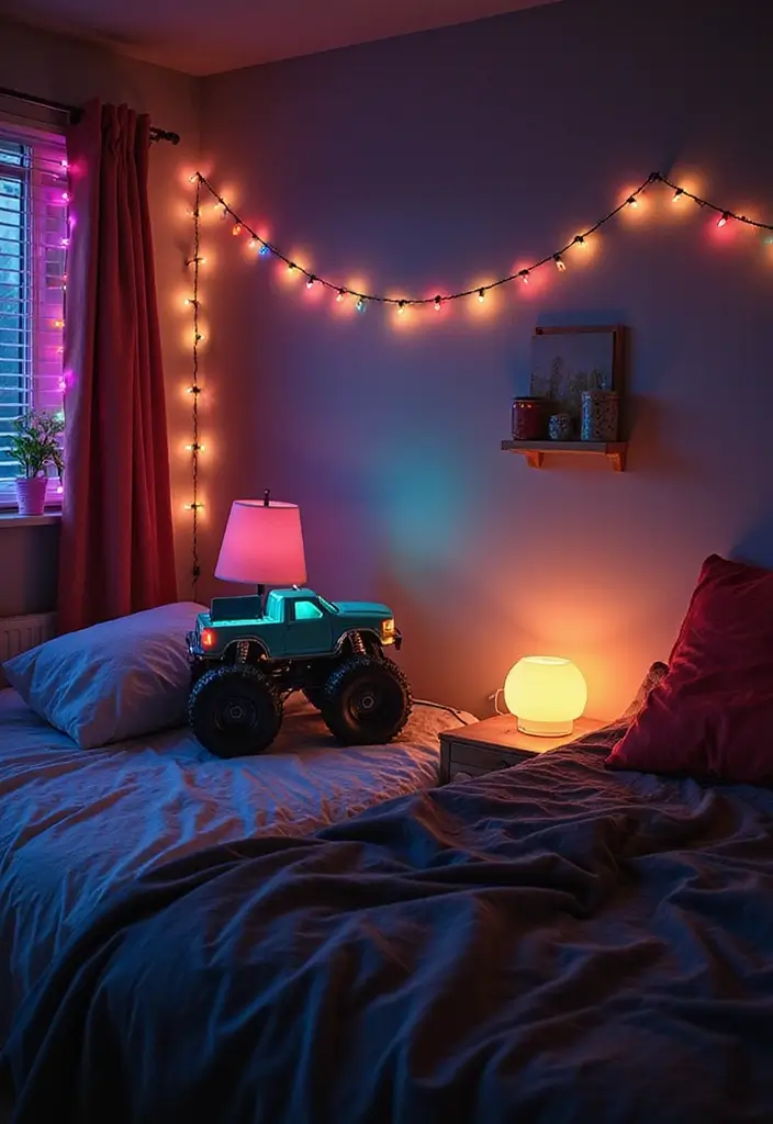 30 Monster Truck Bedroom Ideas That Kids Will Go Crazy For 11 30 Monster Truck Bedroom Ideas That Kids Will Go Crazy For - 10. Fun Lighting Fixtures