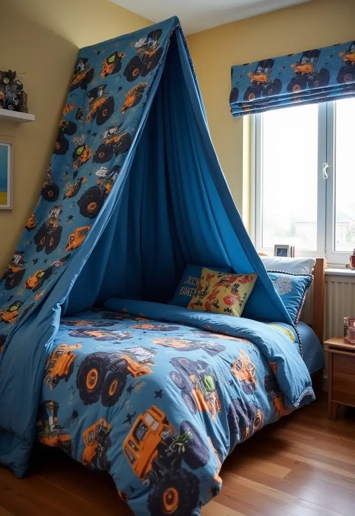 30 Monster Truck Bedroom Ideas That Kids Will Go Crazy For 16 30 Monster Truck Bedroom Ideas That Kids Will Go Crazy For - 15. Themed Bed Canopies