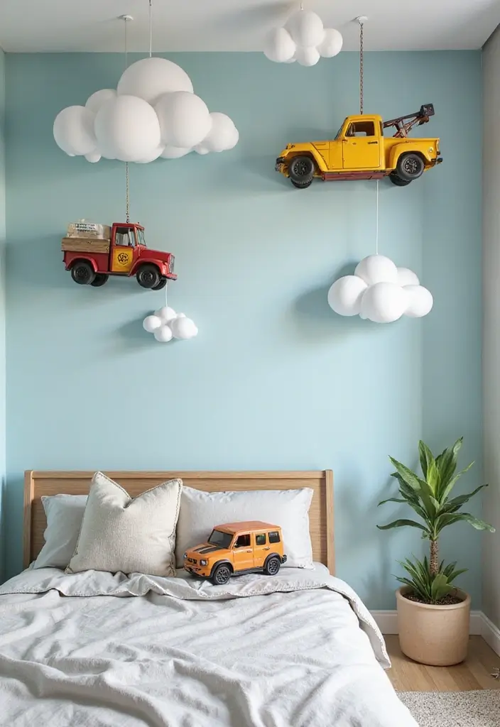 30 Monster Truck Bedroom Ideas That Kids Will Go Crazy For 22 30 Monster Truck Bedroom Ideas That Kids Will Go Crazy For - 21. Adventurous Ceiling Decor