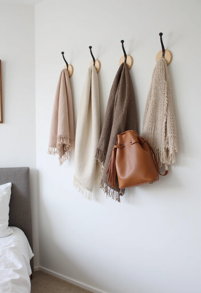 30 Organization Ideas for Bedroom That Keep Things Effortless 14 30 Organization Ideas for Bedroom That Keep Things Effortless - 13. Use Hooks for Accessories