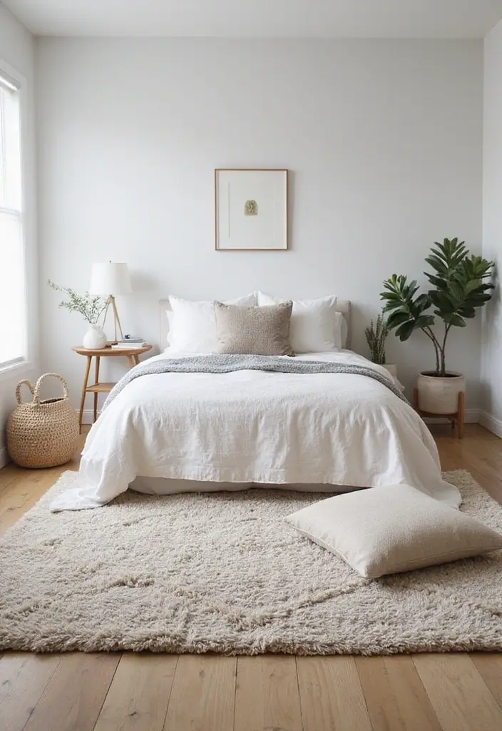 30 Organization Ideas for Bedroom That Keep Things Effortless 25 30 Organization Ideas for Bedroom That Keep Things Effortless - 24. Use a Large Rug