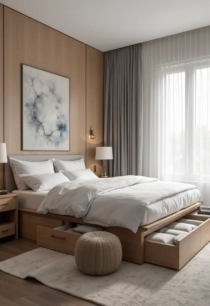 30 Organization Ideas for Bedroom That Keep Things Effortless 4 30 Organization Ideas for Bedroom That Keep Things Effortless - 3. Multi-Functional Furniture