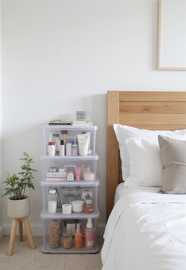 30 Organization Ideas for Bedroom That Keep Things Effortless 9 30 Organization Ideas for Bedroom That Keep Things Effortless - 8. Clear Storage Containers