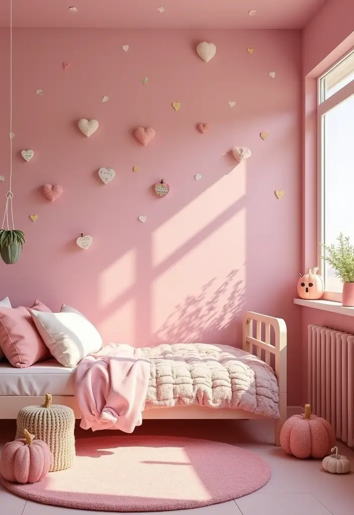 30 Pink Bedroom Ideas for Kids That Are Adorable and Playful 22 30 Pink Bedroom Ideas for Kids That Are Adorable and Playful - 21. Festive Holiday Spirit