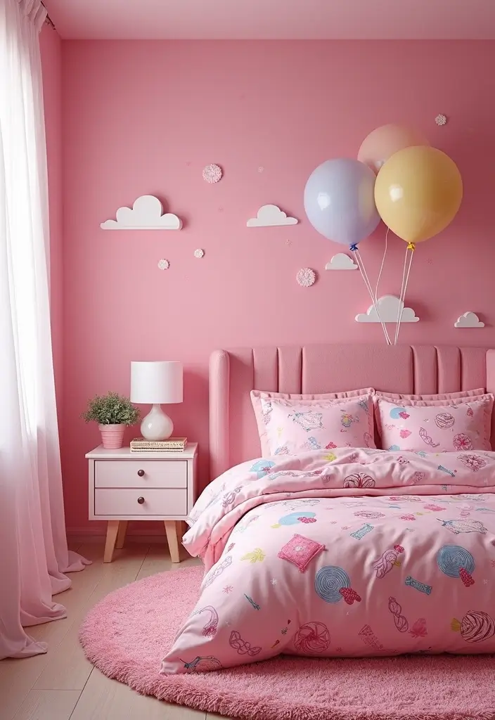 30 Pink Bedroom Ideas for Kids That Are Adorable and Playful 31 30 Pink Bedroom Ideas for Kids That Are Adorable and Playful - 30. Dreamy Bubblegum Theme