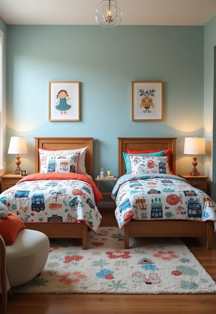 30 Teen Boys Shared Bedroom Ideas That Are Functional and Cool 21 30 Teen Boys Shared Bedroom Ideas That Are Functional and Cool - 20. Themed Bedding Sets