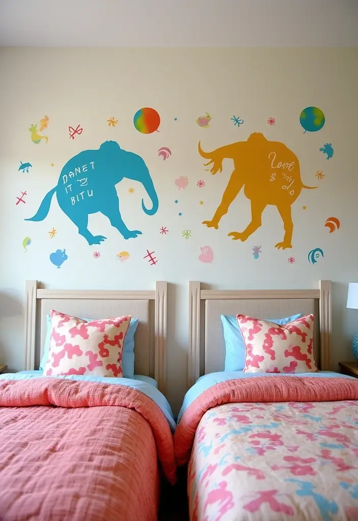 30 Teen Boys Shared Bedroom Ideas That Are Functional and Cool 26 30 Teen Boys Shared Bedroom Ideas That Are Functional and Cool - 25. Wall Decals