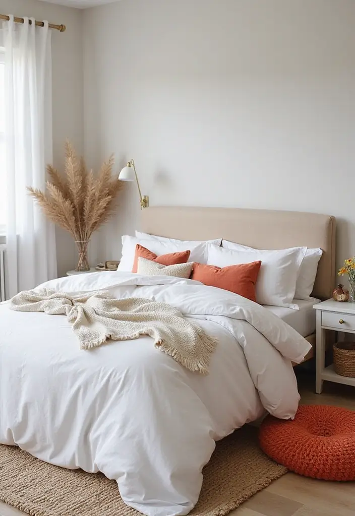 30 White Comforter Bedroom Ideas with Color That Feel Fresh & Inviting 11 30 White Comforter Bedroom Ideas with Color That Feel Fresh & Inviting - 10. Soft Neutrals with Color Pops