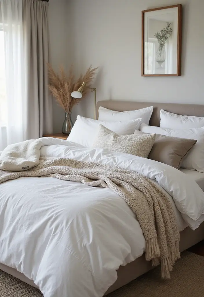 30 White Comforter Bedroom Ideas with Color That Feel Fresh & Inviting 19 30 White Comforter Bedroom Ideas with Color That Feel Fresh & Inviting - 18. Textured Layers for Comfort