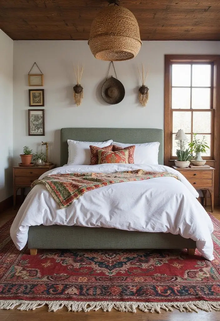 30 White Comforter Bedroom Ideas with Color That Feel Fresh & Inviting 23 30 White Comforter Bedroom Ideas with Color That Feel Fresh & Inviting - 22. Cultural Inspirations