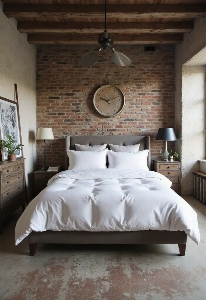 30 White Comforter Bedroom Ideas with Color That Feel Fresh & Inviting 24 30 White Comforter Bedroom Ideas with Color That Feel Fresh & Inviting - 23. Industrial Chic